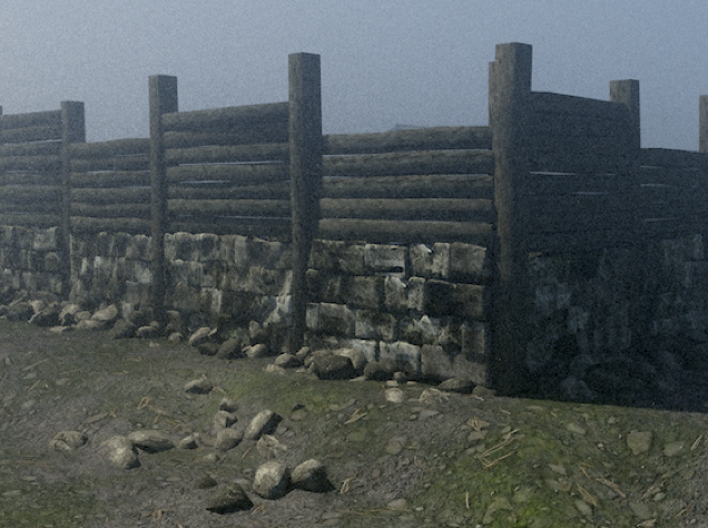 Schutzwall im Nebel